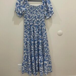 BLUE AND WHITE FLORAL DRESS